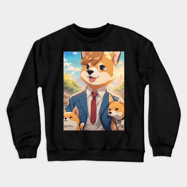 Shiba  anime vacation kawaii Crewneck Sweatshirt by animegirlnft